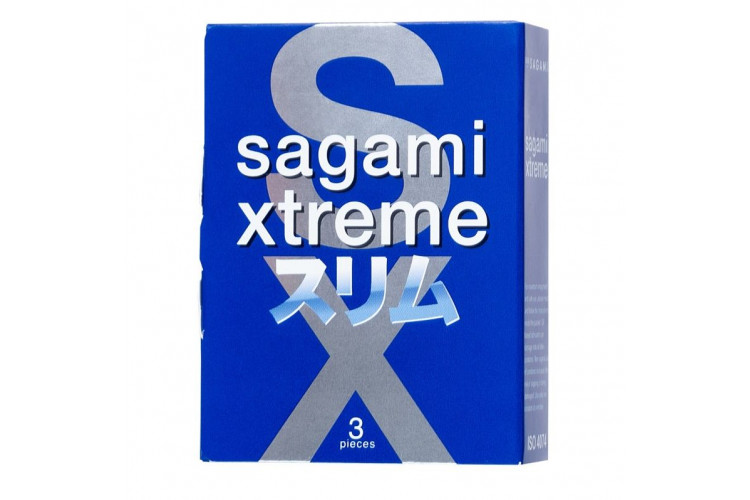 Розовые презервативы Sagami Xtreme Feel Fit 3D - 3 шт.