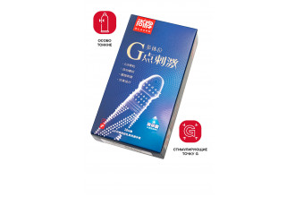 Ультратонкие презервативы Elasun G-spot stimulation с ребрами и точками - 10 шт.