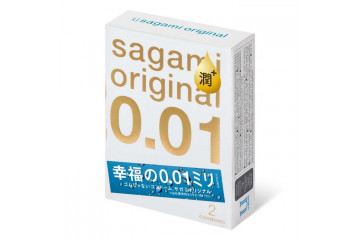 Увлажнённые презервативы Sagami Original 0.01 Extra Lub - 2 шт.