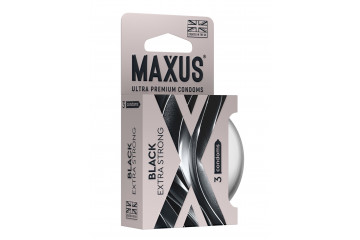 Черные утолщенные презервативы MAXUS Extra Strong с железным кейсом - 3 шт.