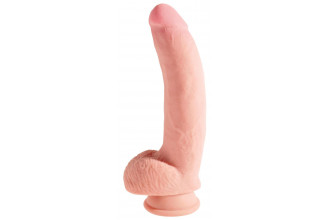 Телесный фаллоимитатор на присоске 10 Triple Density Cock with Balls - 26,7 см.