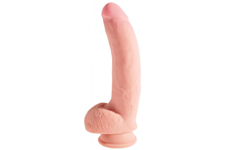 Телесный фаллоимитатор на присоске 10 Triple Density Cock with Balls - 26,7 см.