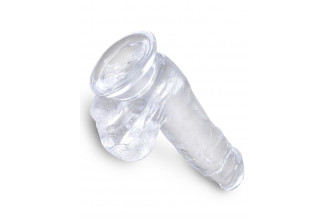 Прозрачный фаллоимитатор King Cock Clear 6 Cock with Balls - 17,8 см.