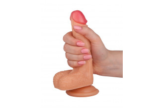 Телесный фаллоимитатор на присоске Brave - 17,5 см.