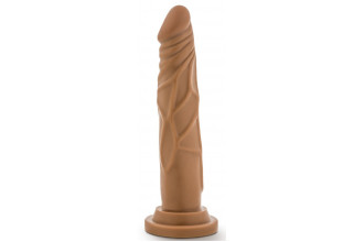 Кофейный фаллоимитатор без мошонки Dr. Skin Realistic Cock Basic 7.5 - 19 см.
