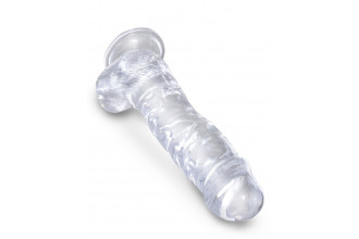 Прозрачный фаллоимитатор 8 Cock with Balls - 22,2 см.