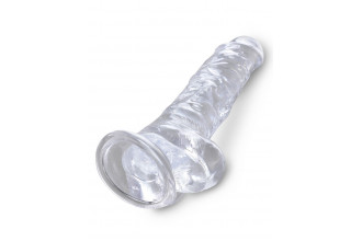 Прозрачный фаллоимитатор 8 Cock with Balls - 22,2 см.