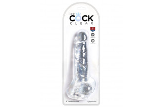 Прозрачный фаллоимитатор 8 Cock with Balls - 22,2 см.