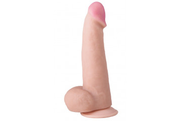 Телесный фаллоимитатор из реалистичного на ощупь материала - 18,6 см.