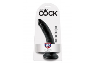 Чёрный фаллоимитатор с присоской 7 Cock - 17,8 см.