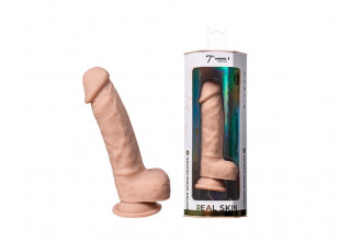 Телесный фаллоимитатор на присоске Real Skin Model 1 - 17,8 см.