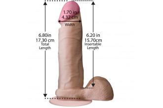 Реалистичный фаллоимитатор The Realistic Cock ULTRASKYN 6” на присоске - 17,3 см.