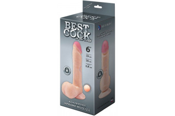Телесный фаллоимитатор на присоске BEST COCK 6 - 19 см.