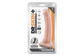 Телесный фаллоимитатор-реалистик 7 Inch Posable Dildo - 19 см.