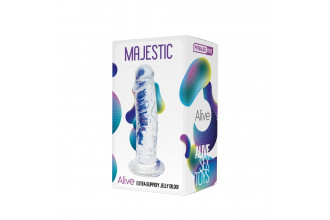 Прозрачный фаллоимитатор на присоске Majestic Jelly Dildo - 14,7 см.