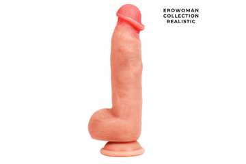 Телесный фаллоимитатор на присоске Мощный