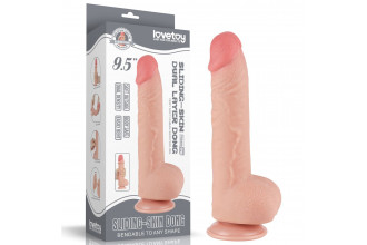 Телесный фаллоимитатор 9.5 Sliding Skin Dual Layer Dong - 24 см.