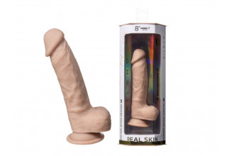 Телесный фаллоимитатор на присоске Real Skin Model 1 - 21 см.