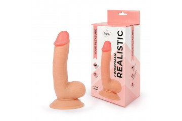 Телесный реалистичный фаллоимитатор Erowoman - 18 см.