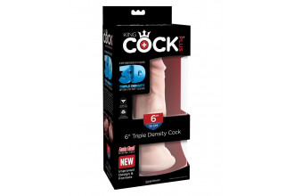 Телесный фаллоимитатор на присоске 6 Triple Density Cock - 18,4 см.