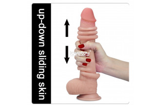 Телесный фаллоимитатор Sliding Skin Dual-Layered 9.0 - 23 см.