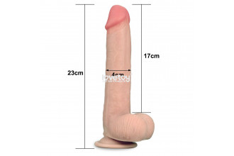 Телесный фаллоимитатор Sliding Skin Dual-Layered 9.0 - 23 см.