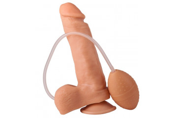 Фаллоимитатор-реалистик с грушей - 19 см.