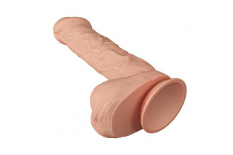 Телесный фаллоимитатор Berqrisi на присоске - 26 см.
