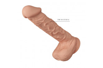 Телесный фаллоимитатор Berqrisi на присоске - 26 см.