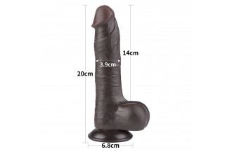 Коричневый фаллоимитатор-реалистик 8 Sliding Skin Dual Layer Dong - 20 см.