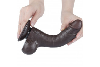 Коричневый фаллоимитатор-реалистик 8 Sliding Skin Dual Layer Dong - 20 см.
