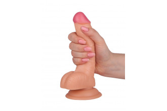 Телесный фаллоимитатор с присоской - 18 см.