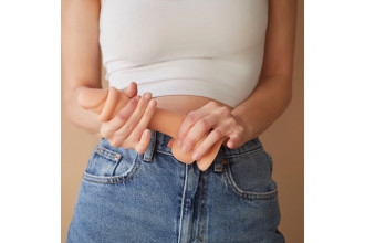 Телесный фаллоимитатор Sliding Skin Realistic Dildo XL с подвижной кожей - 19 см.