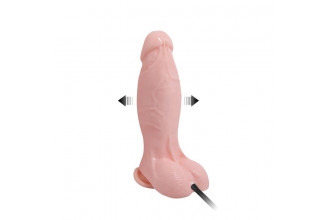 Телесный фаллоимитатор с функцией подкачки Inflatable - 18,8 см.