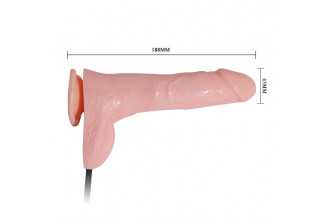Телесный фаллоимитатор с функцией подкачки Inflatable - 18,8 см.