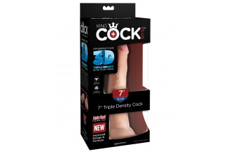 Телесный фаллоимитатор на присоске 7 Triple Density Cock - 21 см.