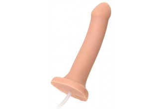 Телесный фаллос с имитацией эякуляции Silicon Cum Dildo L - 19,6 см.