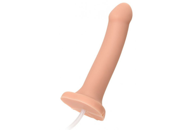 Телесный фаллос с имитацией эякуляции Silicon Cum Dildo L - 19,6 см.