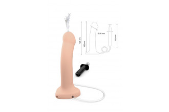 Телесный фаллос с имитацией эякуляции Silicon Cum Dildo L - 19,6 см.