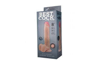 Телесный фаллоимитатор на присоске BEST COCK 8 - 22 см.