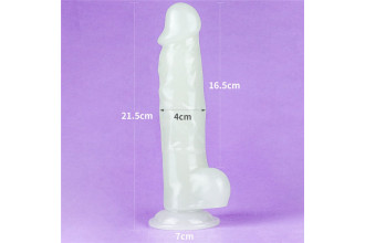 Прозрачный, светящийся в темноте фаллоимитатор Lumino Play Dildo - 21,5 см.