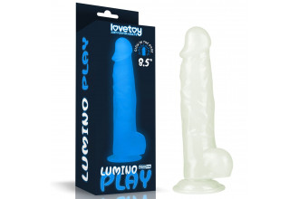 Прозрачный, светящийся в темноте фаллоимитатор Lumino Play Dildo - 21,5 см.