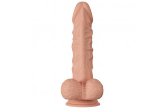 Телесный фаллоимитатор-реалистик Buraq на присоске - 24 см.