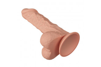 Телесный фаллоимитатор-реалистик Buraq на присоске - 24 см.
