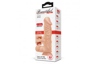 Телесный фаллоимитатор-реалистик Buraq на присоске - 24 см.