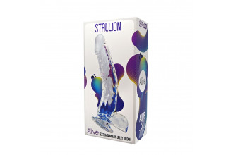 Прозрачный фаллоимитатор на присоске Stallion Jelly Dildo - 22 см.