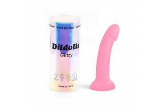 Фаллоимитатор из жидкого силикона Dildolls Glitzy - 17,6 см.