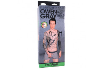 Телесный фаллоимитатор с мошонкой на съемной присоске Owen Gray Signature Cocks - 23,5 см.