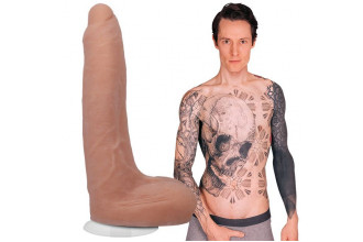 Телесный фаллоимитатор с мошонкой на съемной присоске Owen Gray Signature Cocks - 23,5 см.