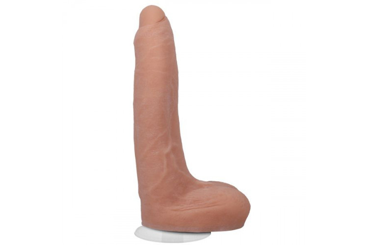 Телесный фаллоимитатор с мошонкой на съемной присоске Owen Gray Signature Cocks - 23,5 см.